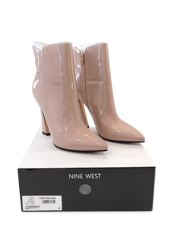 Nine West Shoes - Nine West Patent Blush Pointed-Toe Ankle Booties